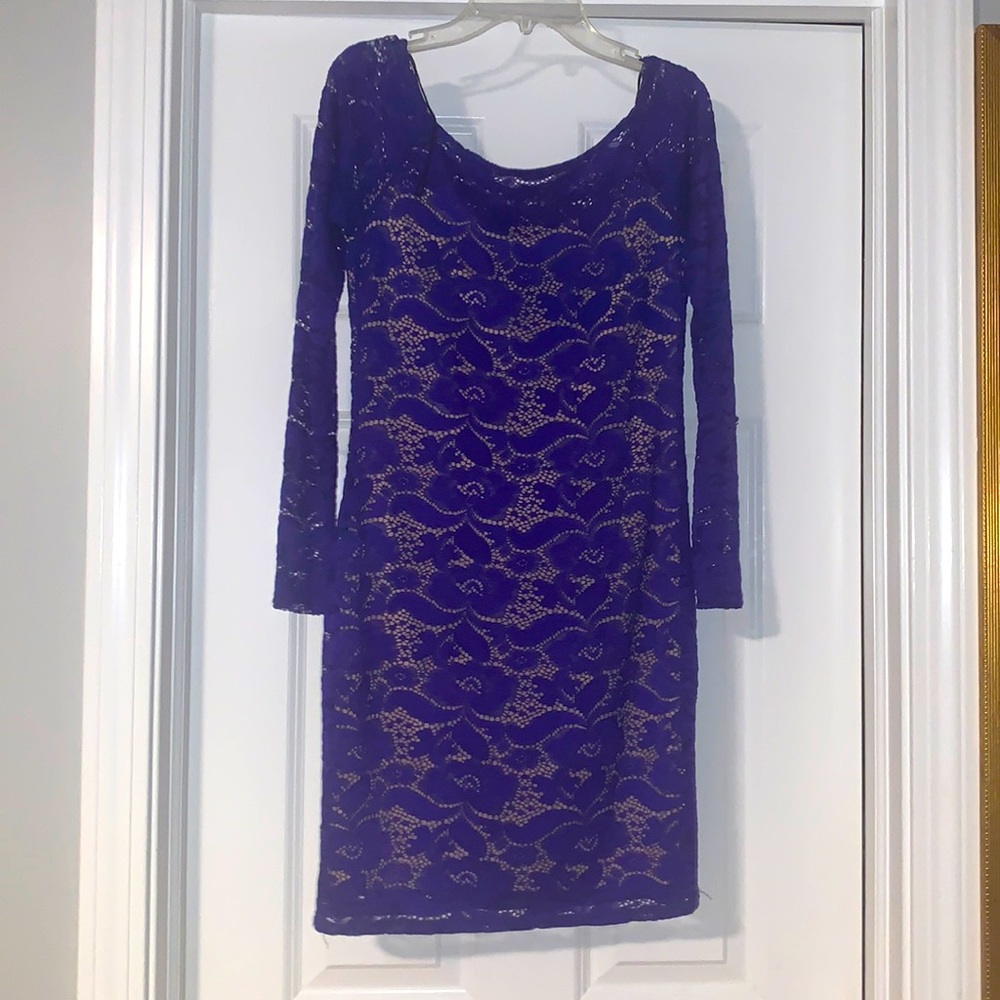 Blue long sleeve dress